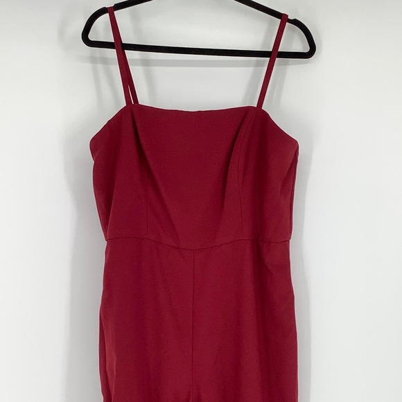 NEW! Dessy Collection Size 16 Spaghetti Strap Jumpsuit Burgundy $263 msrp J1-12 - Picture 7 of 10